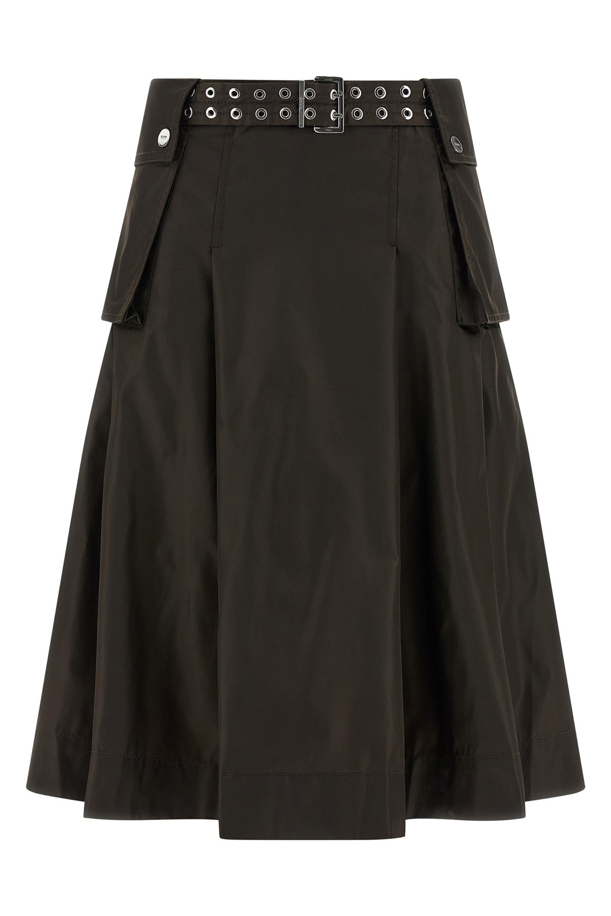 duchesse nylon duchesse nylon pleated midi skirt