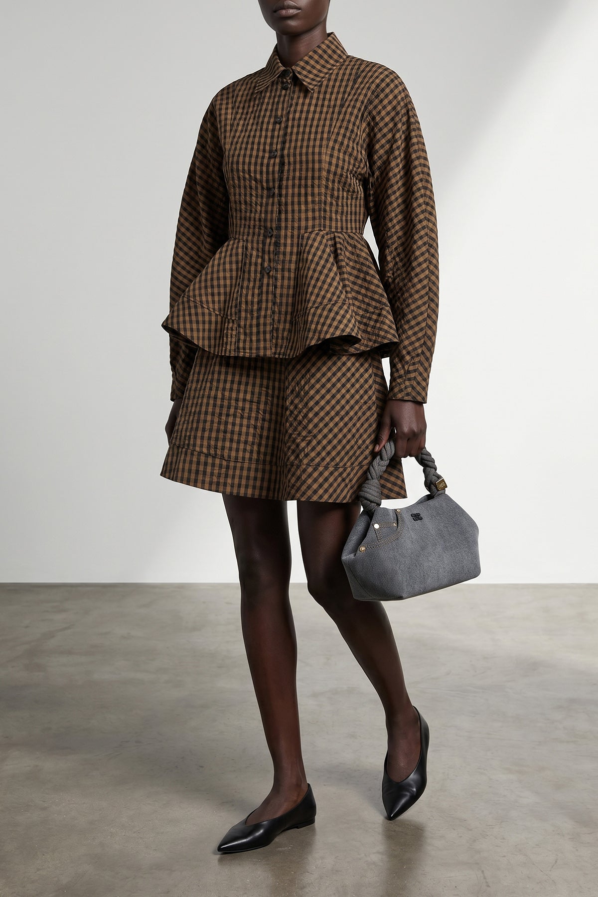 mini skirt in taffetà check print