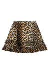 leopard duchesse nylon mini frill water-repellent leopard duchesse nylon skirt