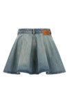 mini tint rigid denim skirt in stonewashed cotton denim