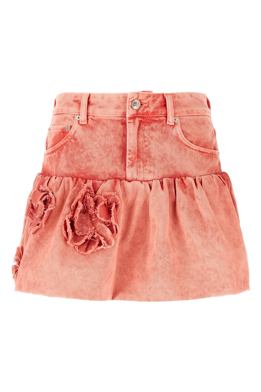 GANNI 34 stone-washed rigid denim miniskirt