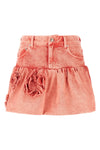 stone-washed rigid denim miniskirt