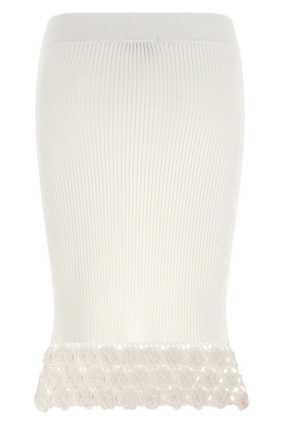 cotton crochet knitted stretch cotton midi skirt