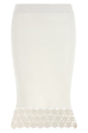 cotton crochet knitted stretch cotton midi skirt