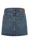 mini skirt in stone-washed rigid cotton denim