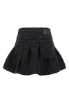 the mini skirt ganni in textured cotton denim canvas enriched