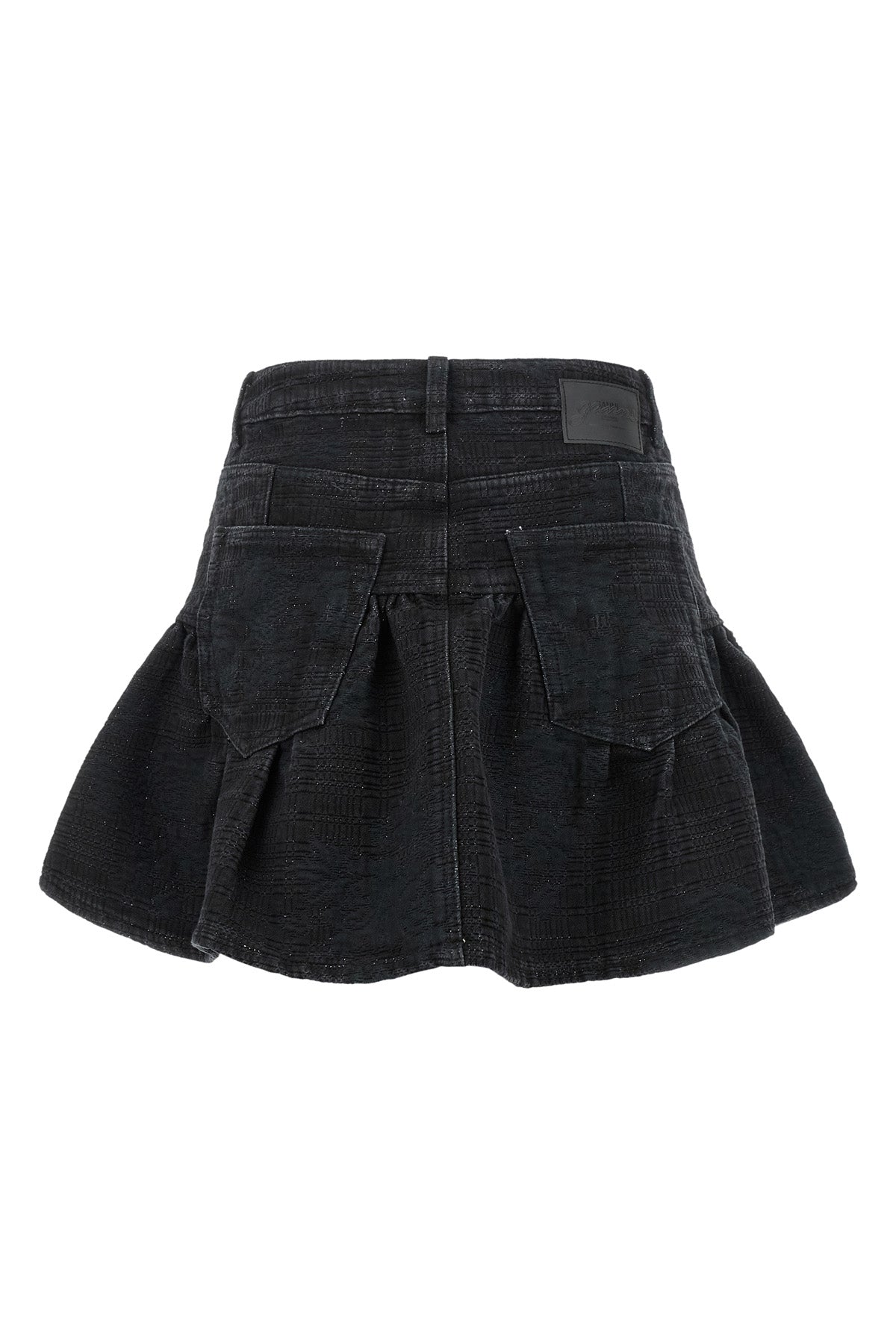 the mini skirt ganni in textured cotton denim canvas enriched