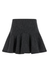 the mini skirt ganni in pinstriped flannel is built