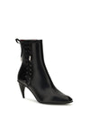 curved-heel ankle boots with side lacing