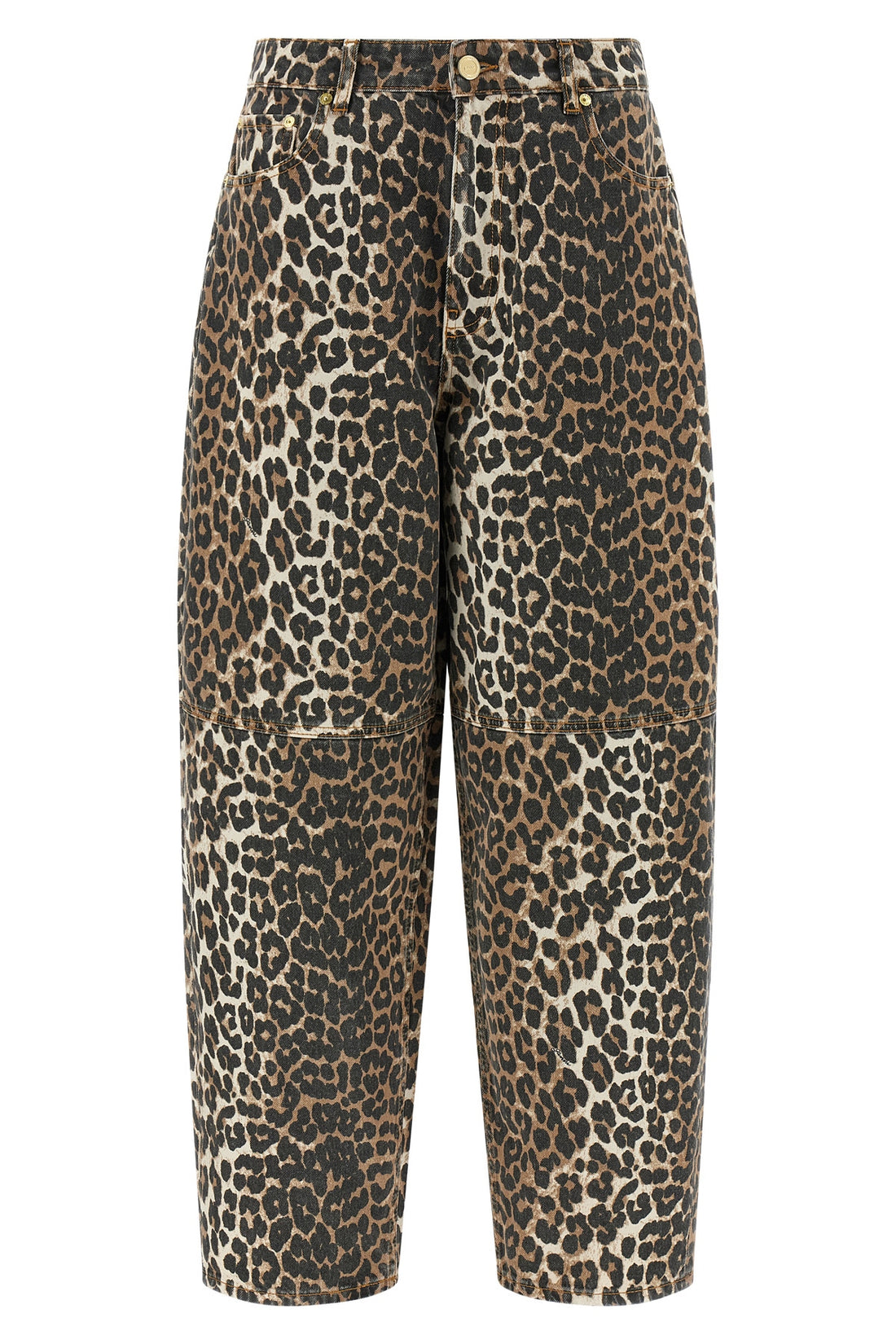 GANNI 25-33 leopard printed stary non-stretch denim jeans