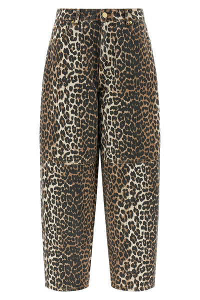 leopard printed stary non-stretch denim jeans