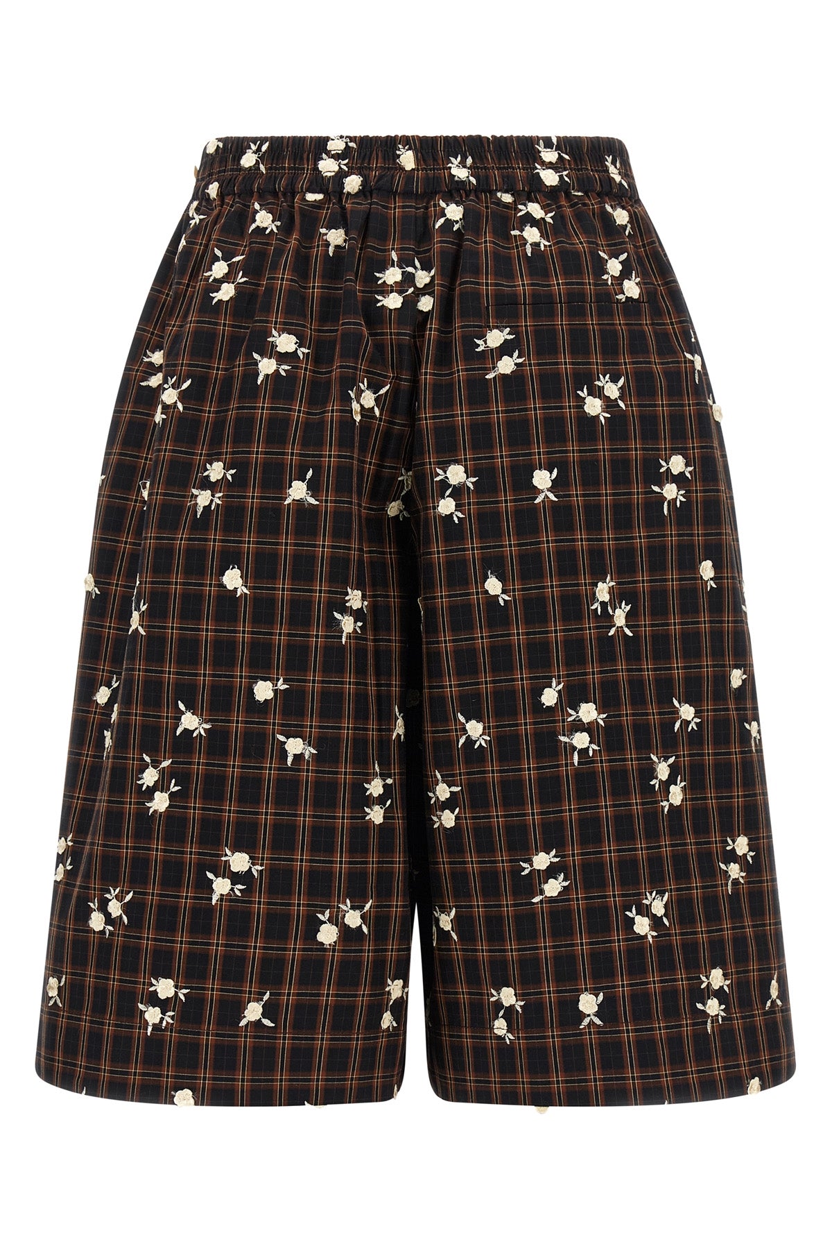 gannis check flower bermuda shorts present a masterful balance between sartor
