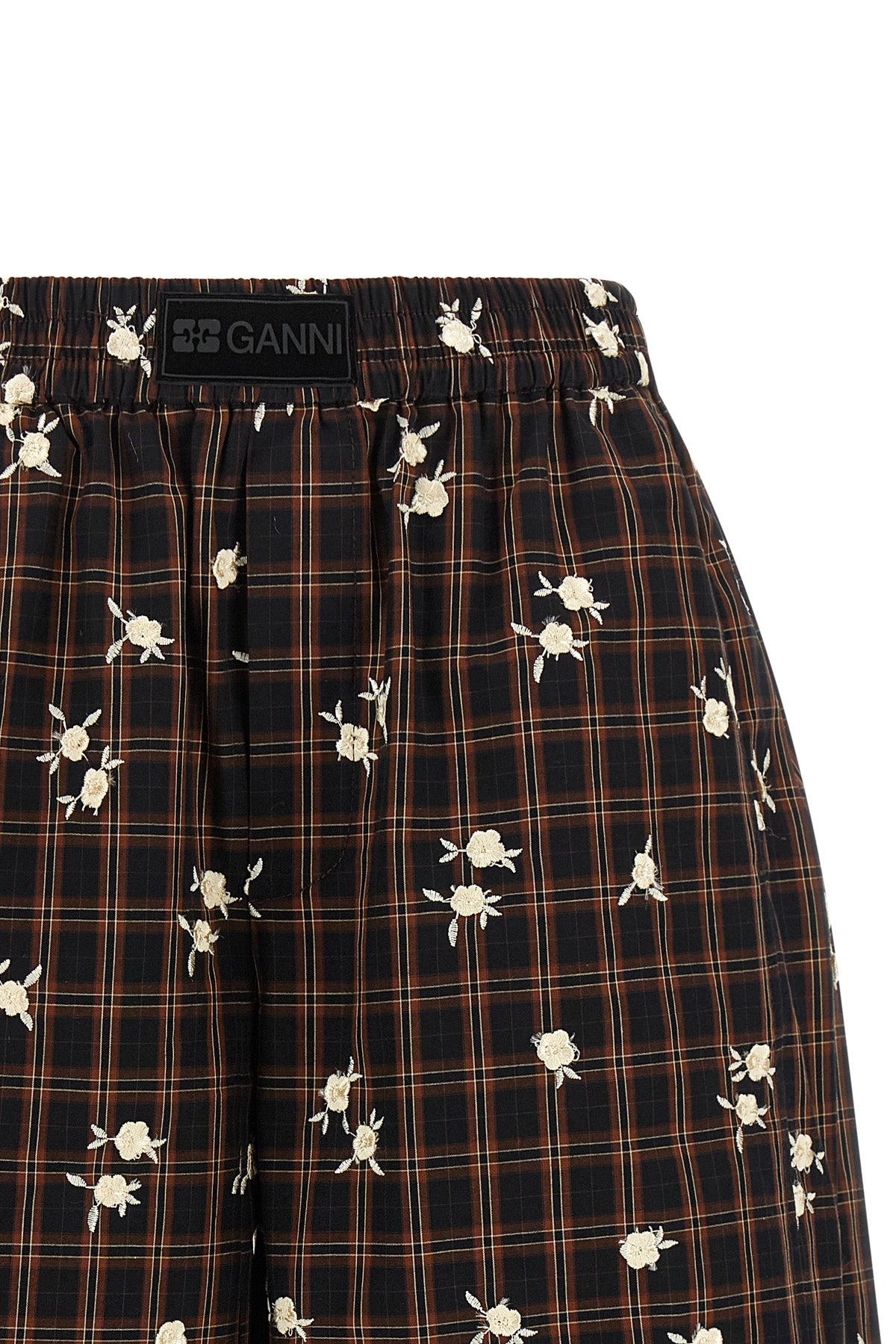 gannis check flower bermuda shorts present a masterful balance between sartor