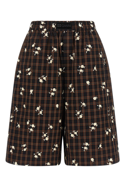 gannis check flower bermuda shorts present a masterful balance between sartor