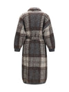 macrocheck mohair blend coat with belt
