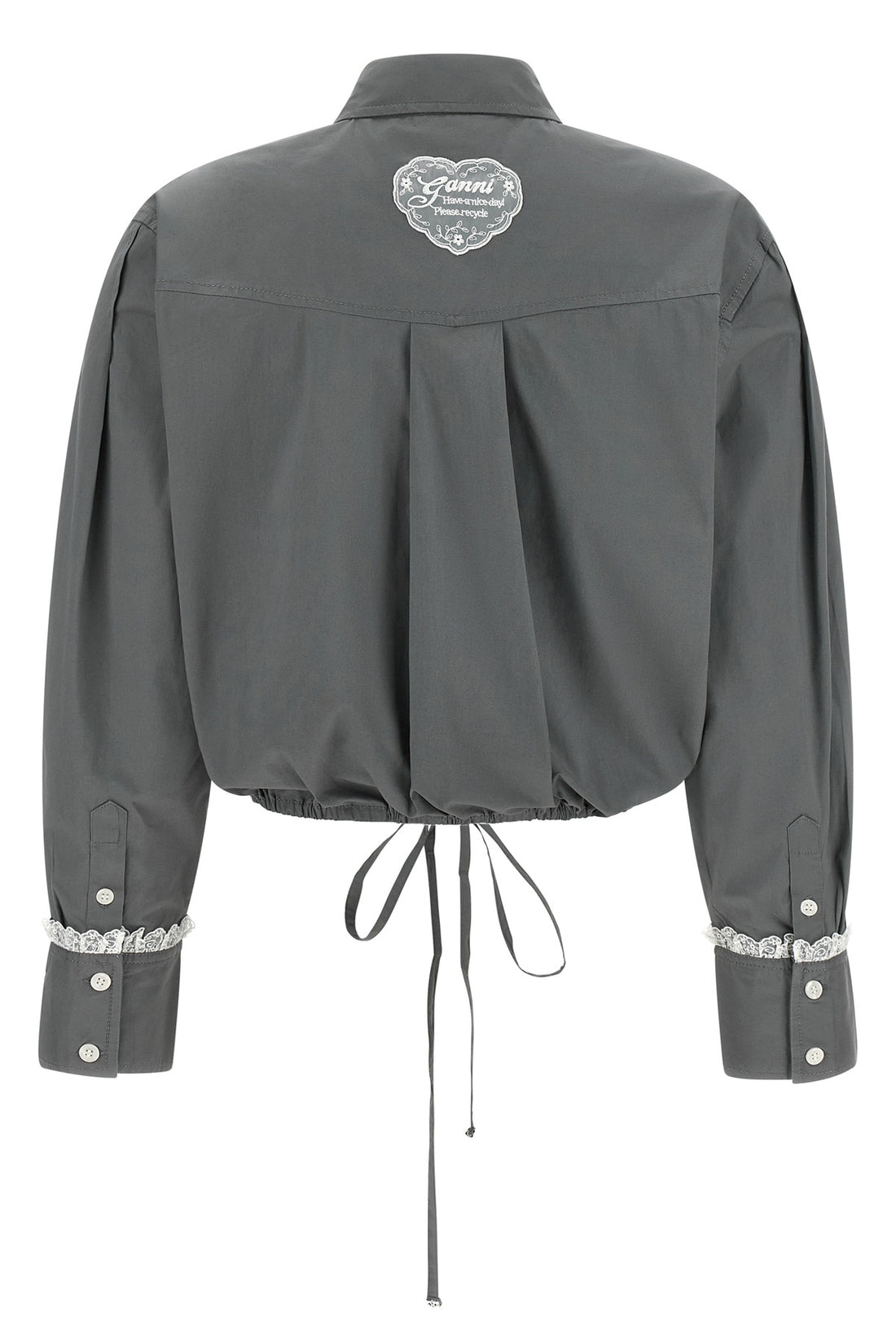 GANNI 34 the ganni cropped shirt reinterprets the classic silhouette through shortened pr