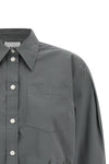 the ganni cropped shirt reinterprets the classic silhouette through shortened pr