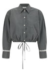the ganni cropped shirt reinterprets the classic silhouette through shortened pr