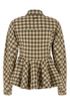 the check flannel peplum ganni shirt is made of pure cotton flannel