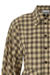 the check flannel peplum ganni shirt is made of pure cotton flannel