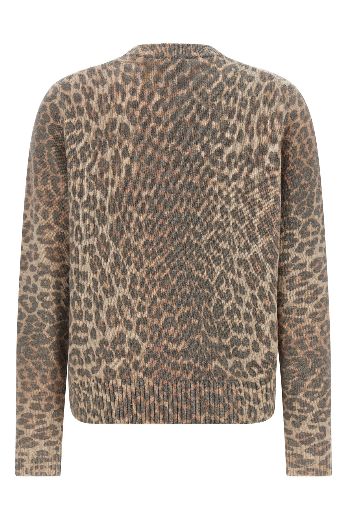 leopard print wool blend sweater