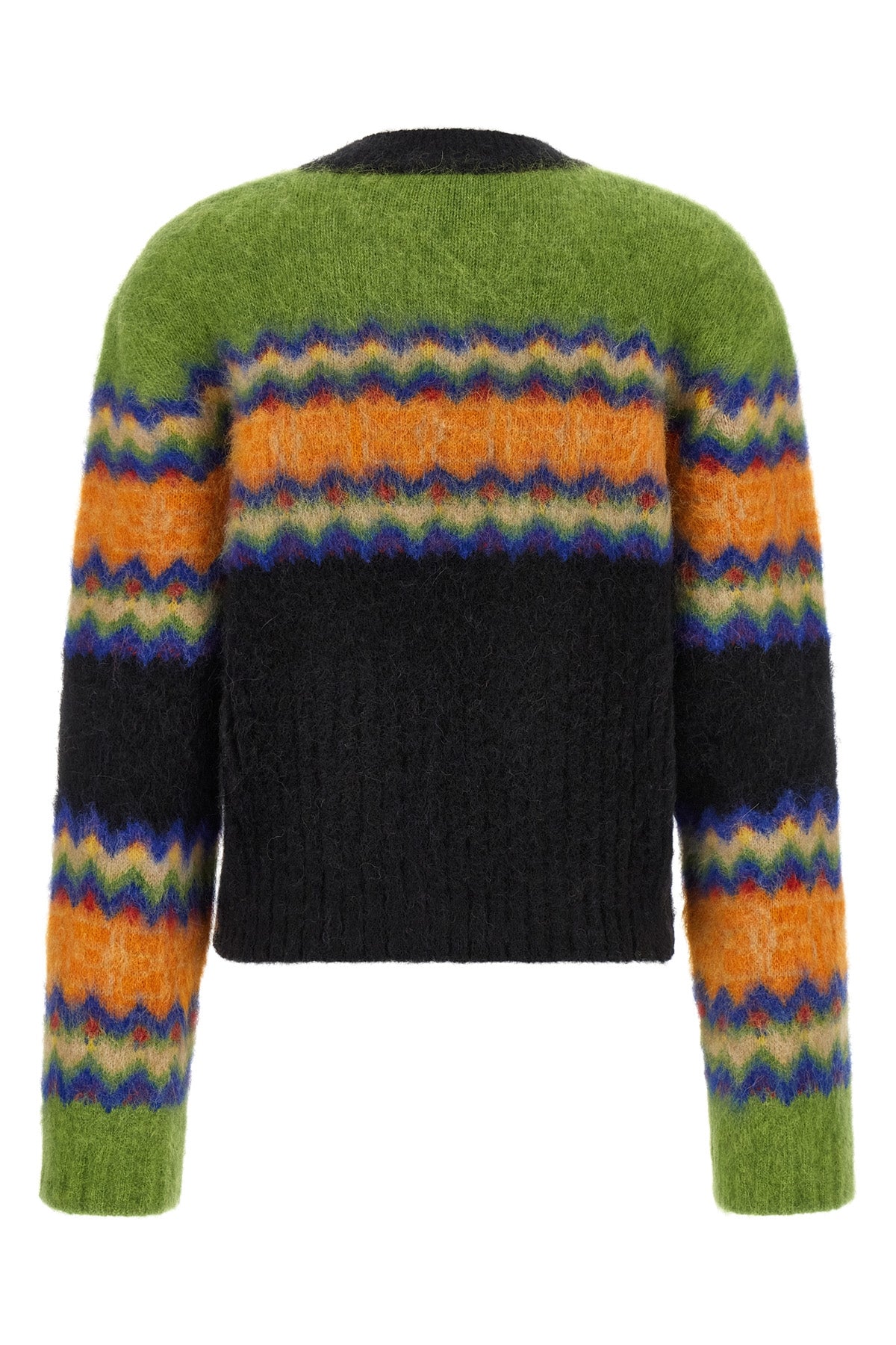 the ganni sweater redefines traditional knitwear through a bold play of color co