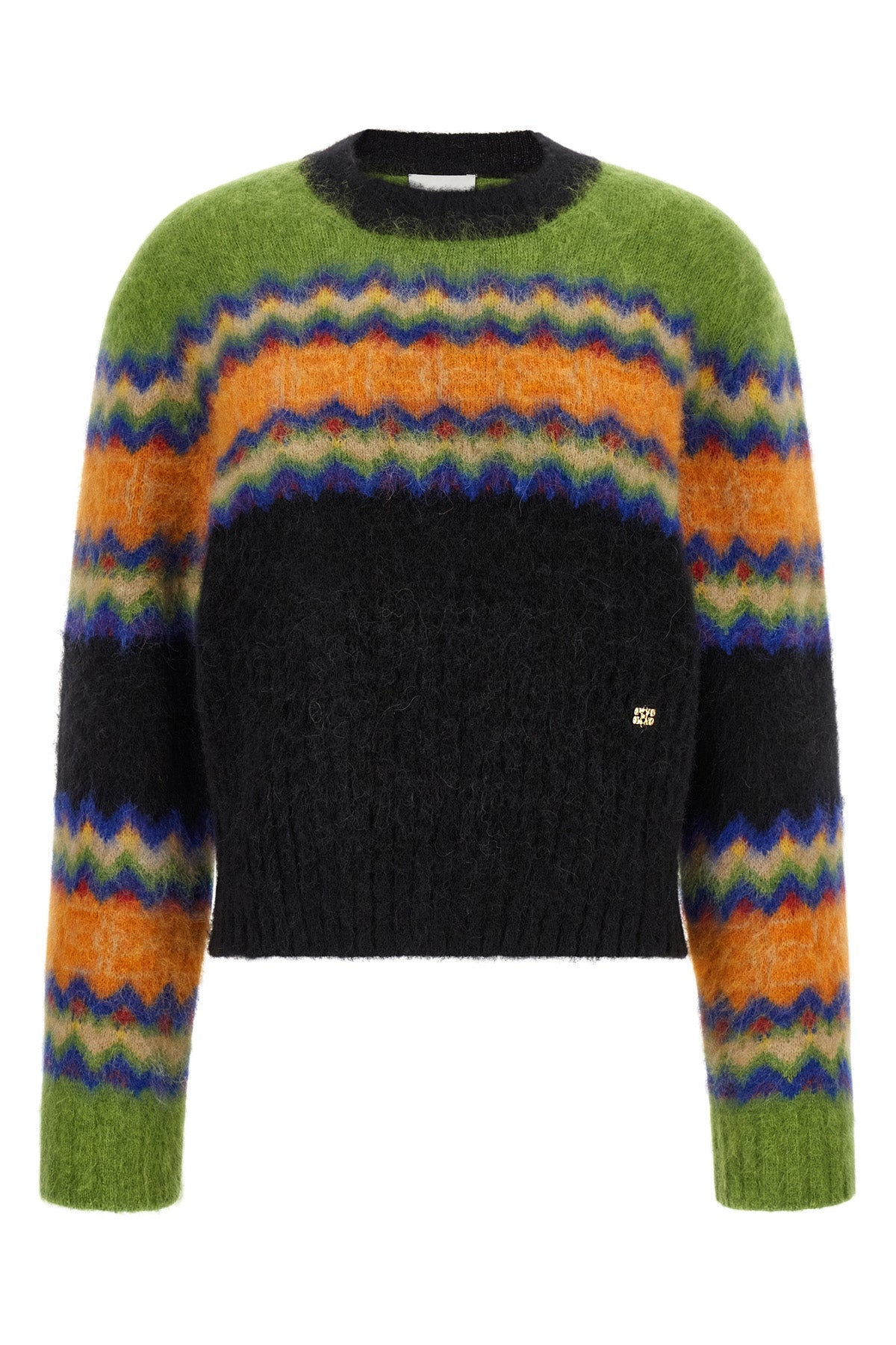 the ganni sweater redefines traditional knitwear through a bold play of color co