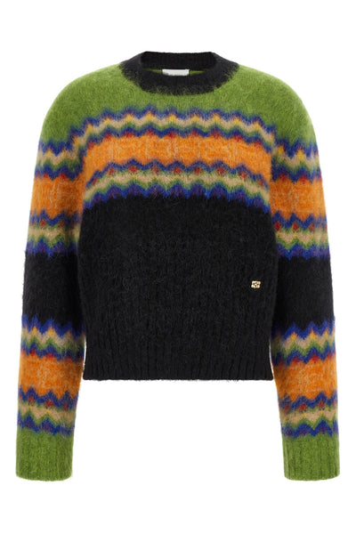 the ganni sweater redefines traditional knitwear through a bold play of color co