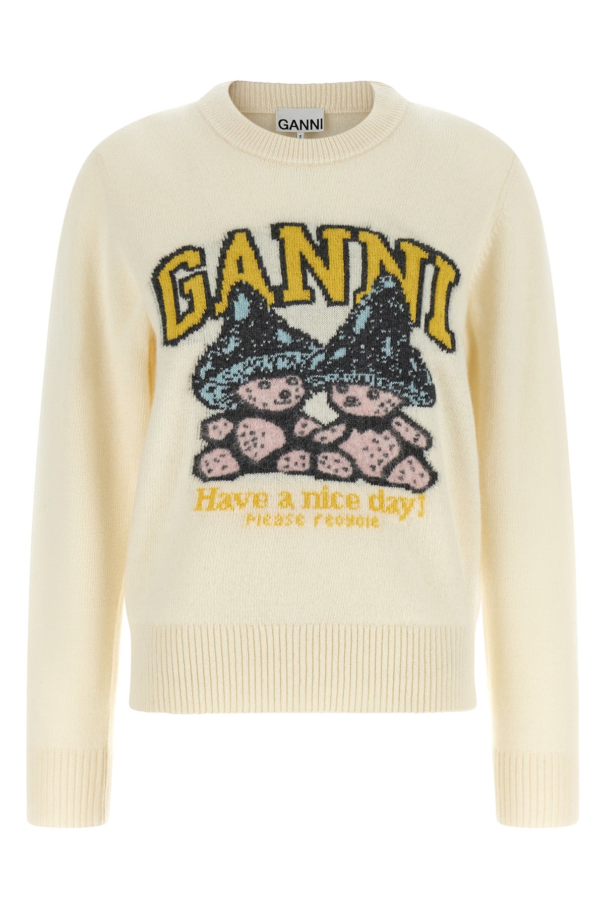 the ganni crewneck sweater defines a contemporary aesthetic through an essential