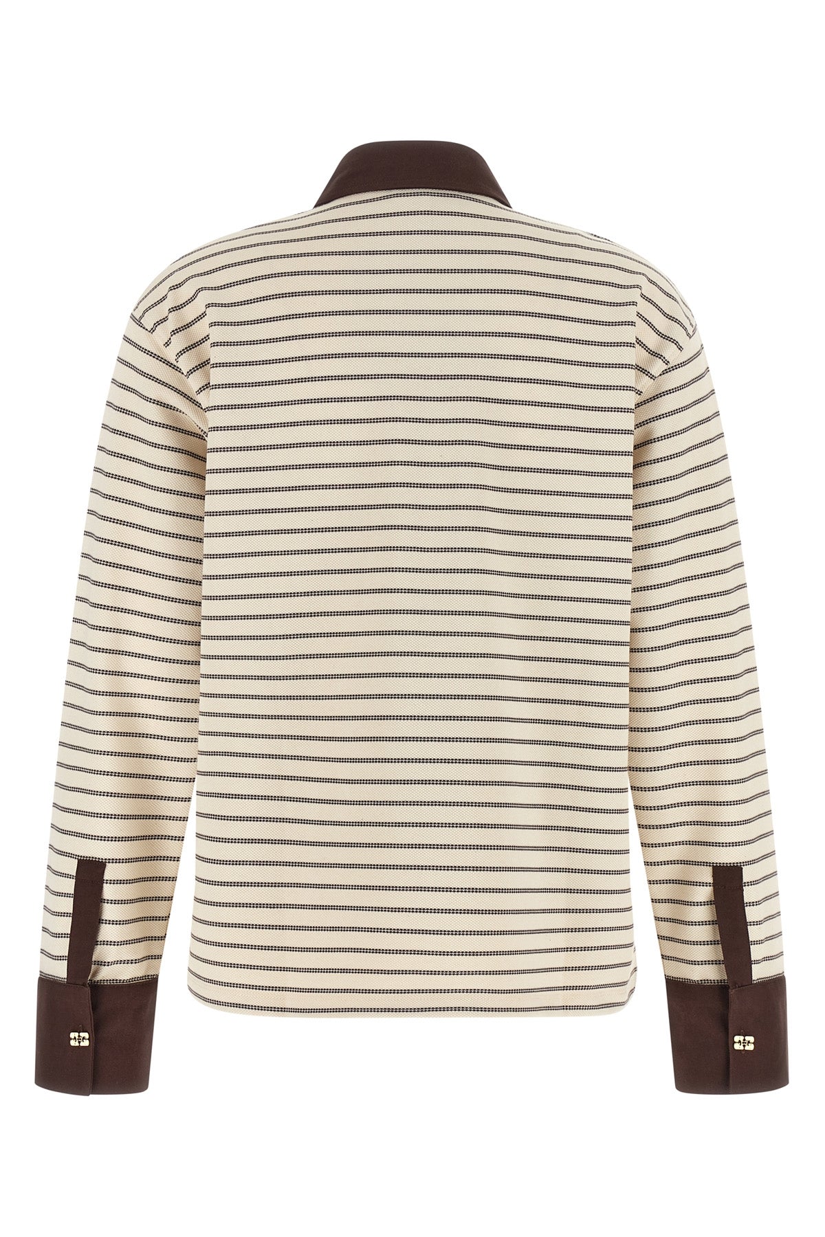 the long-sleeved polo shirt ganni redefines casual dress codes through meticulou