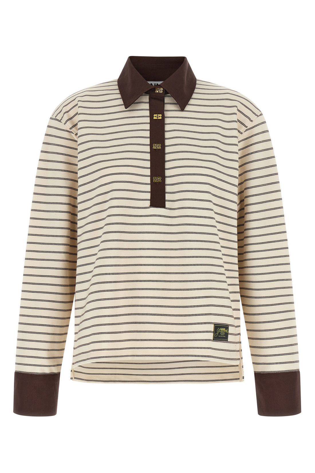 GANNI M the long-sleeved polo shirt ganni redefines casual dress codes through meticulou