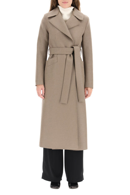 long pressed wool coat