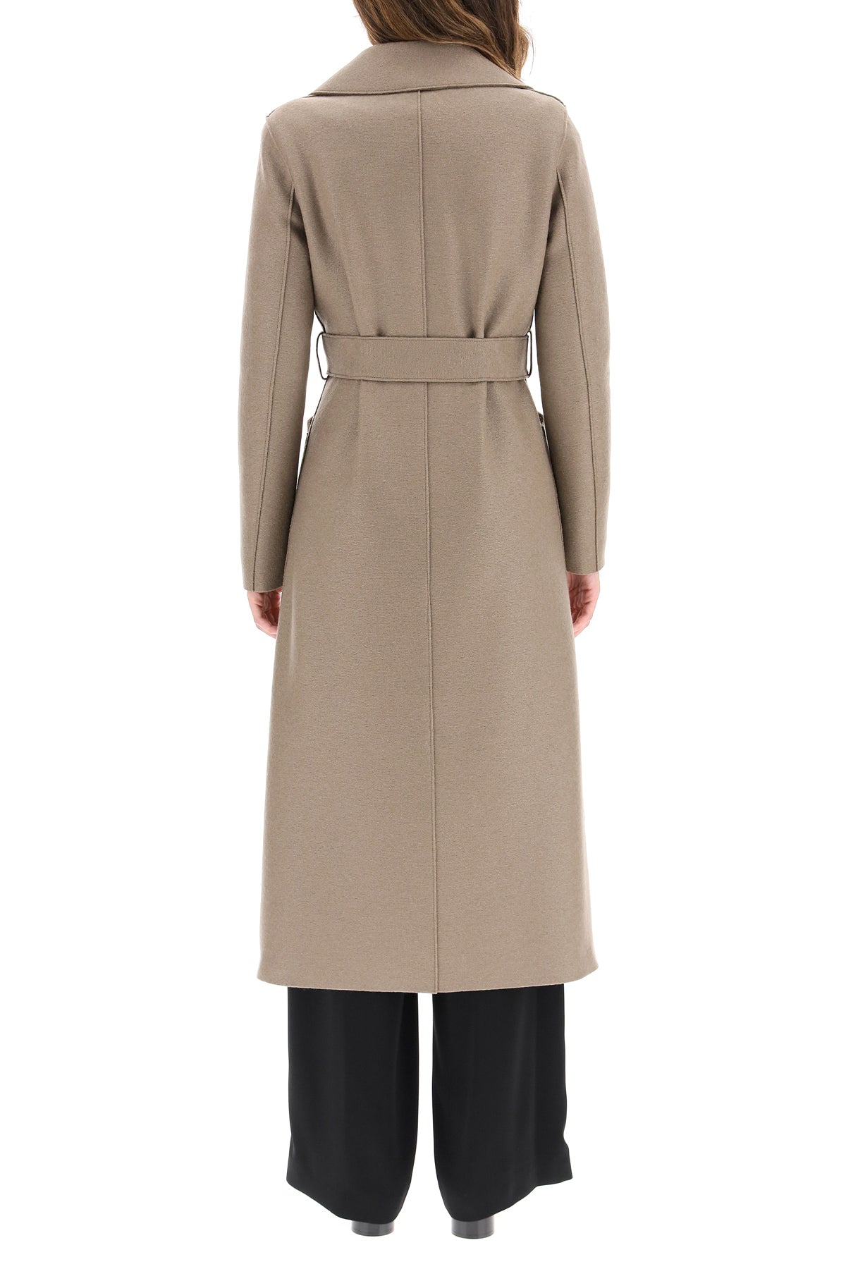 long pressed wool coat