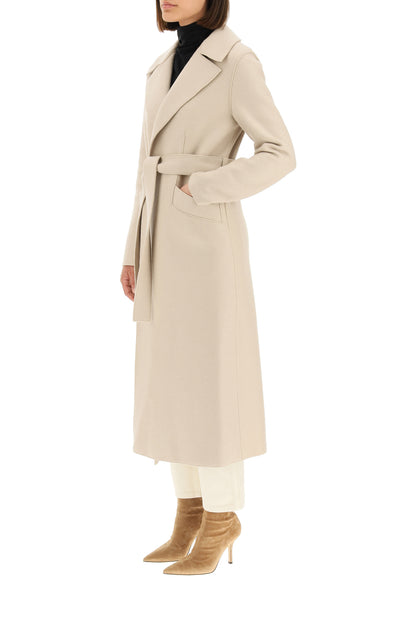 long coat in pressed wool