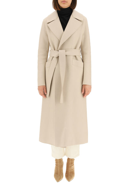 long coat in pressed wool