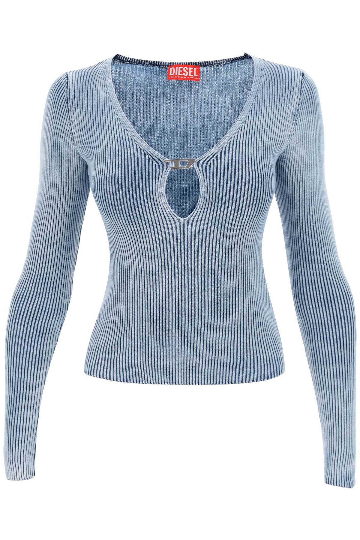 m-teri ribbed sweater with logo plaque