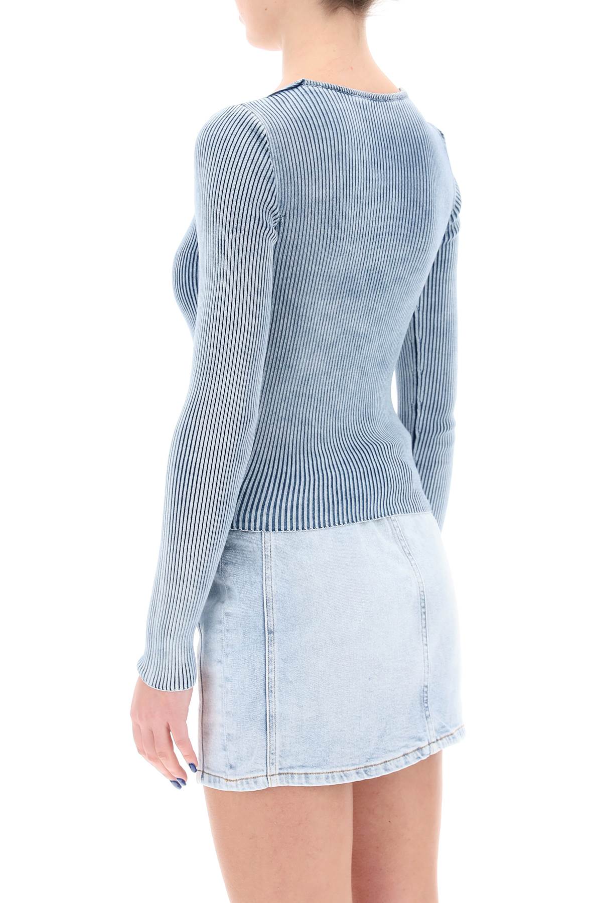 m-teri ribbed sweater with logo plaque