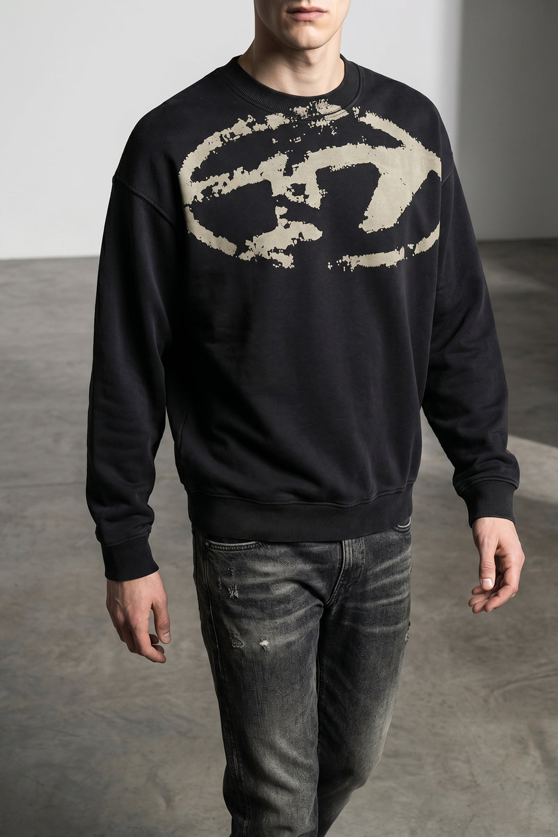 DIESEL L s-boxt-n5 sweatshirt in unbrushed cotton fleece