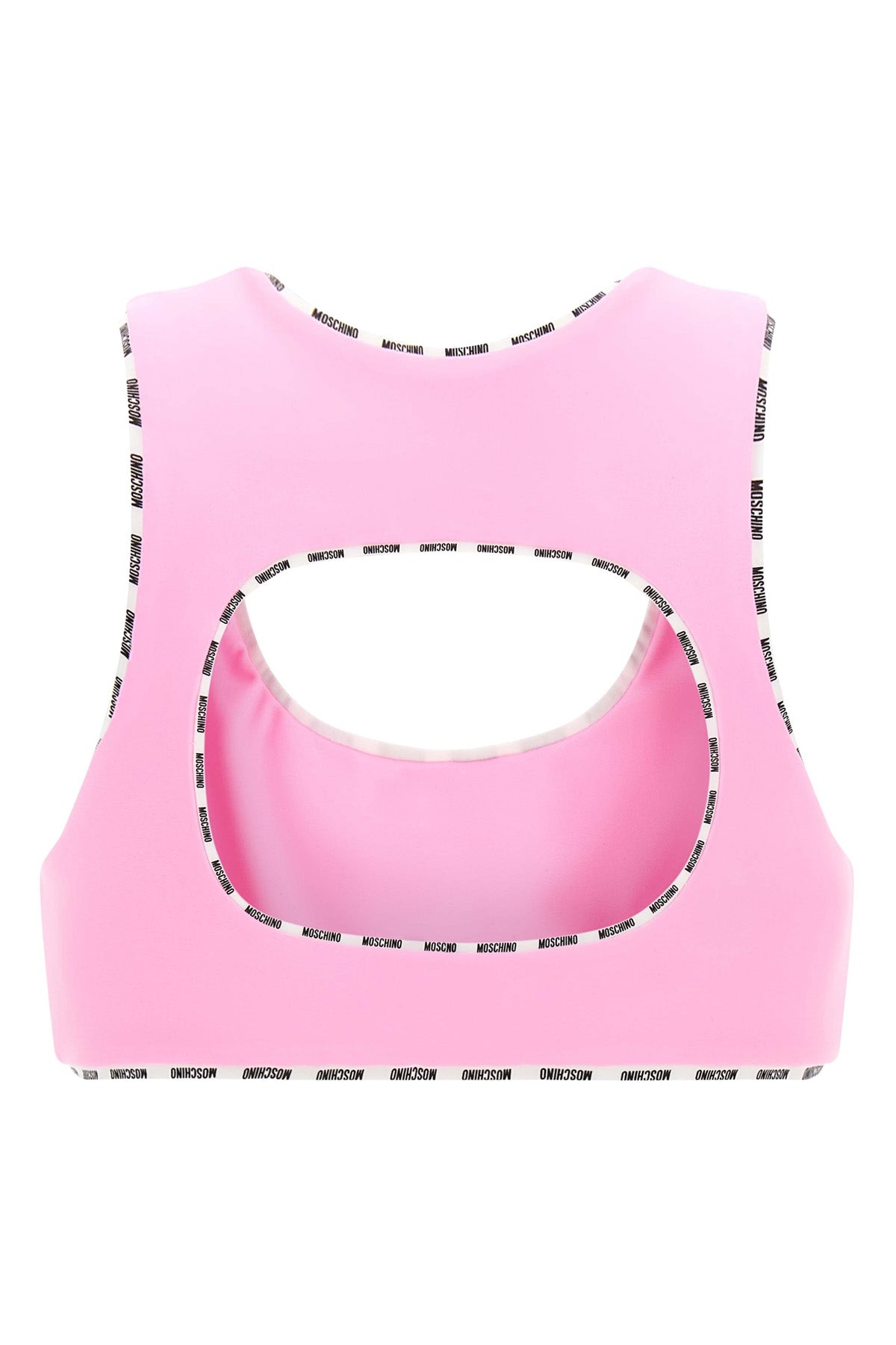 the moschino sporty top defines a tight fit through an essential and dynamic c