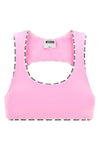 the moschino sporty top defines a tight fit through an essential and dynamic c