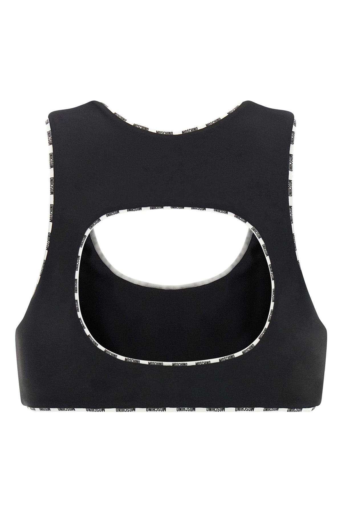 the sporty top moschino stands out for its slim silhouette and an essential de