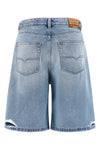 de-sire-short bermuda shorts in light blue washed cotton denim
