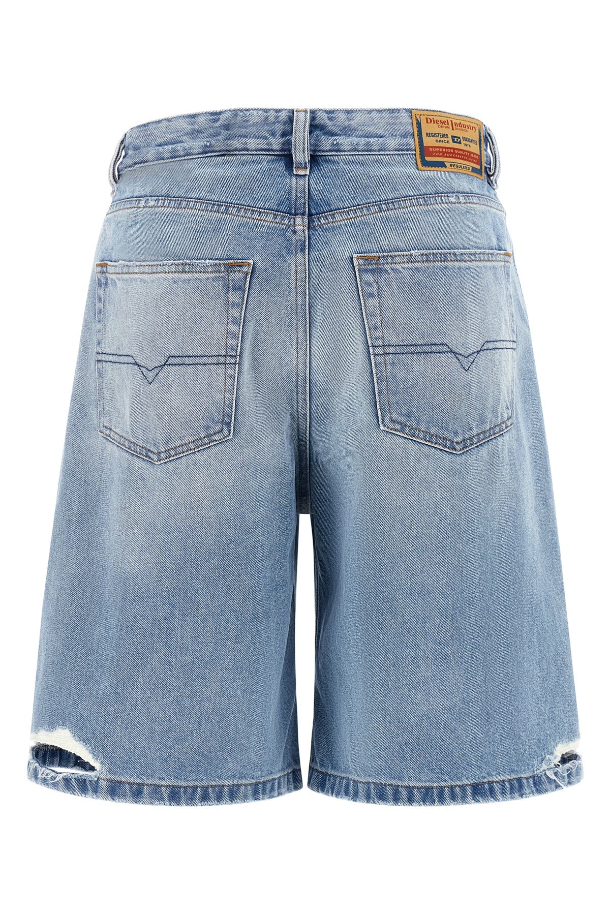 de-sire-short bermuda shorts in light blue washed cotton denim