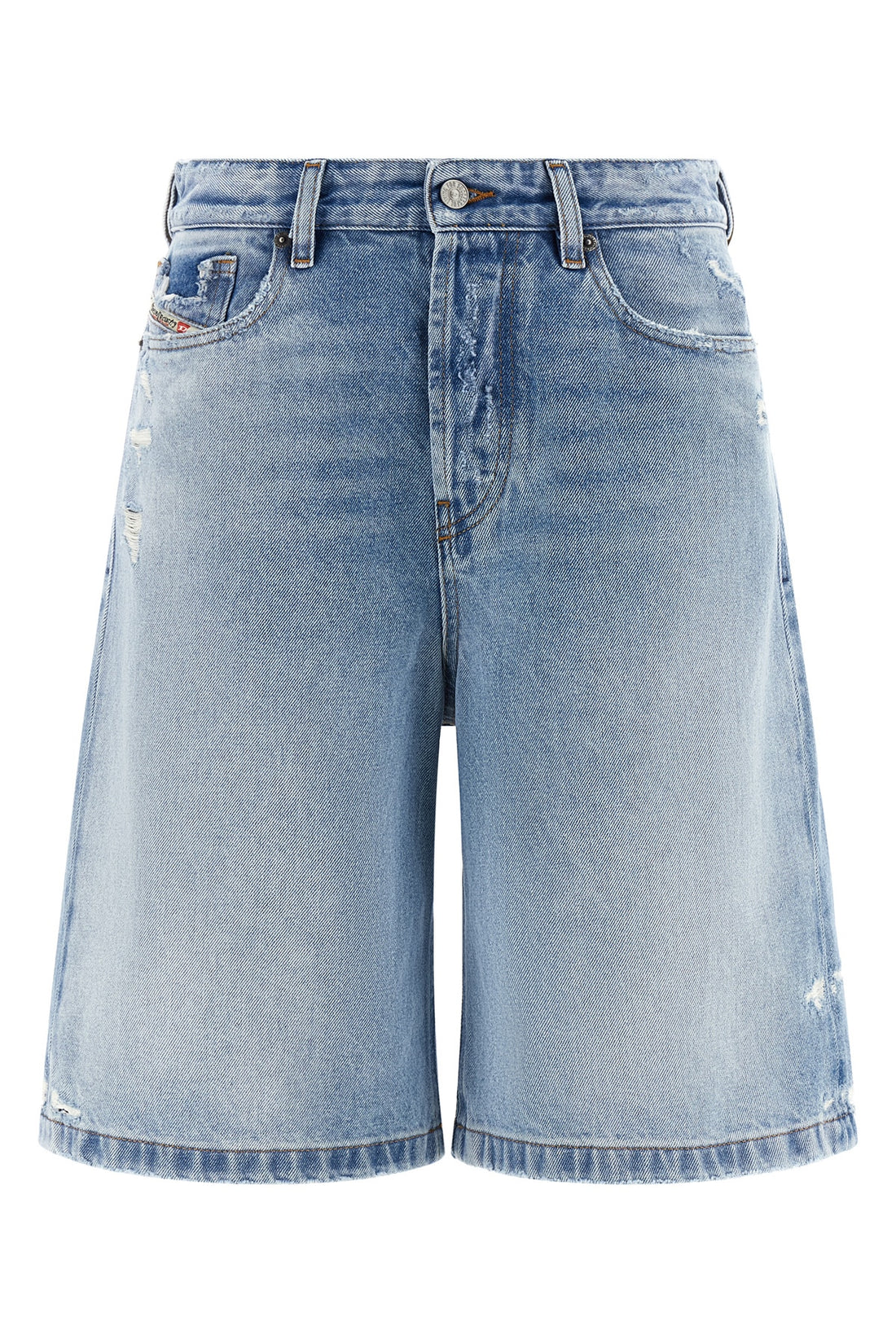 DIESEL 24 de-sire-short bermuda shorts in light blue washed cotton denim