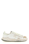 charles aged-effect cotton canvas sneakers