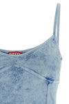 t-ony delavé denim-effect stretch jersey top