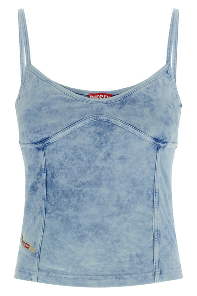 t-ony delavé denim-effect stretch jersey top