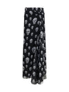 draped long skull skirt