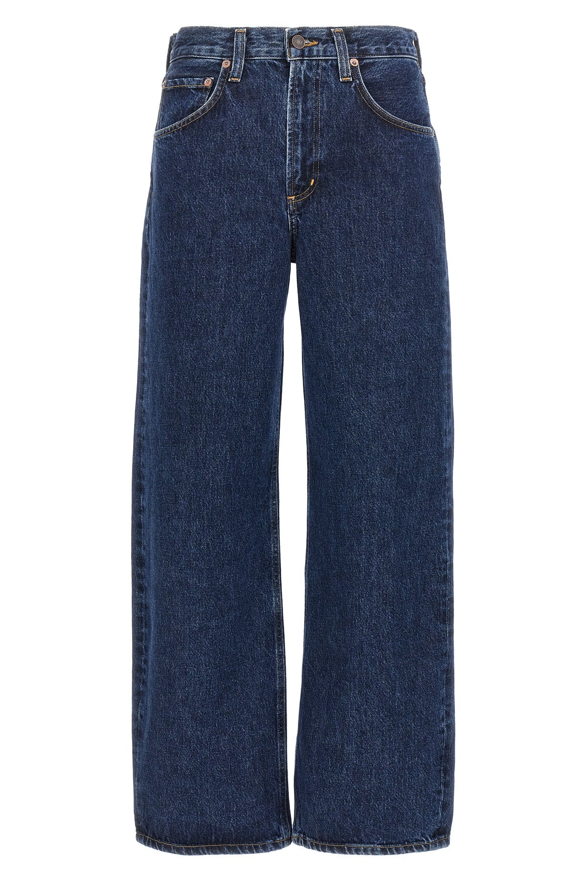 low curve medium waist denim jeans in indigo cotton