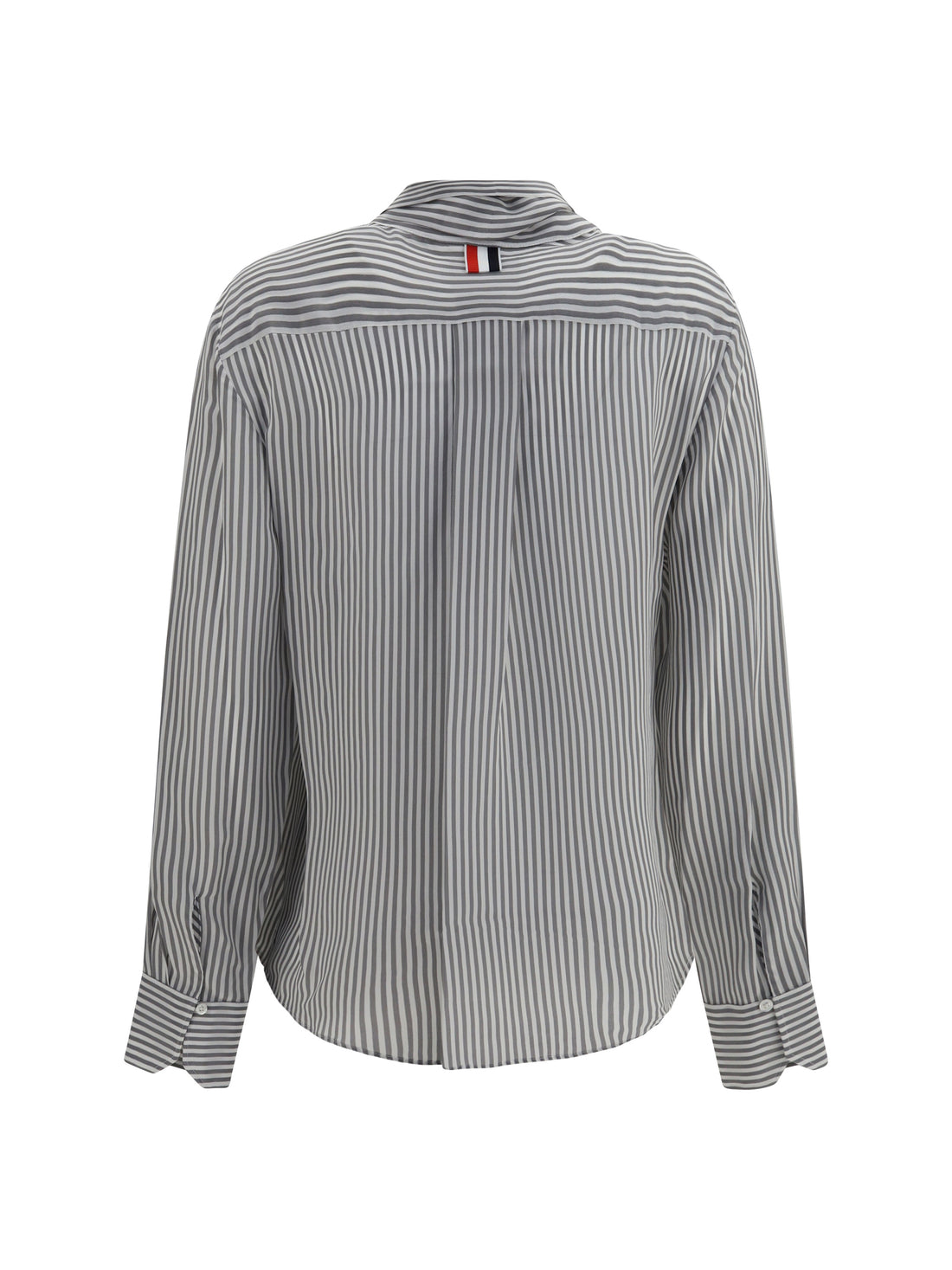 THOM BROWNE 40 striped silk shirt with removable collar